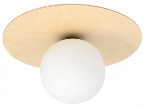 Plafoniera moderna rotunda din lemn cu un glob din sticla Kenzo