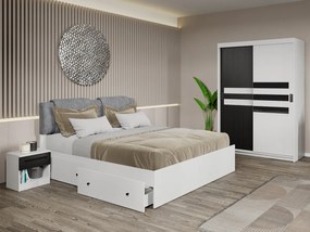Set mobila dormitor 4 piese Ruben Alb/Ferrara C28