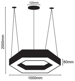 Lustră LED pe cablu LED/50W/230V 4000K d. 100 cm