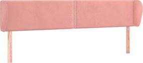 vidaXL Tăblie de pat cu aripioare roz 203x23x78/88 cm catifea