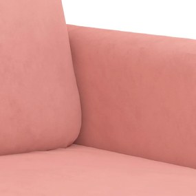 Canapea de o persoana, Roz, 60 cm, catifea Roz, 78 x 77 x 80 cm