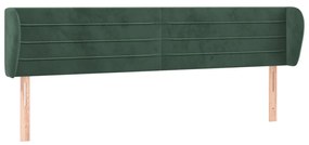 3117353 vidaXL Tăblie de pat cu aripioare verde închis 203x23x78/88 cm catifea