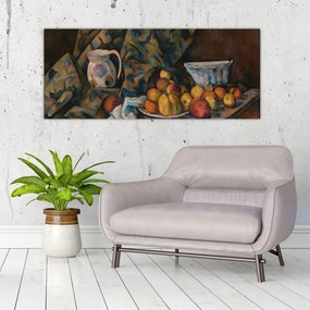 Tablou - Paul Cézanne, Still Life with Apples and Peaches, reproducere (120x50 cm)