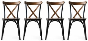 Set de scaune de sufragerie Ahsap Ekol Walnut, 4buc.