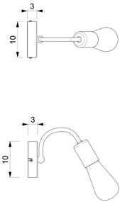 Lampă de perete DOW 1xE27/60W/230V albă/aurie