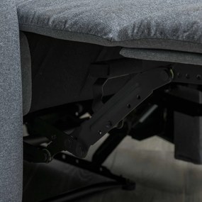 HOMCOM Relaxsessel Manual Fotoliu de televizor cu funcție de întindere, aspect de in, fotoliu TV cu mâner lateral, suport de picioare, capacitate de încărcare de până la 150 kg, pentru sufragerie, Gri deschis | Aosom Romania