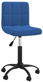 vidaXL Scaun de bucătărie pivotant, albastru, catifea