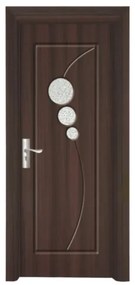 Usa Interior din MDF Novo Doors ND17, Cadru din Lemn Masiv, Geam Sablat, KIT COMPLET, Toc , Manere si balamale incluse (Culoare: Stejar Auriu,