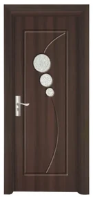Usa Interior din MDF Novo Doors ND17, Cadru din Lemn Masiv, Geam Sablat, KIT COMPLET, Toc , Manere si balamale incluse (Culoare: Wenge, Dimensiune:
