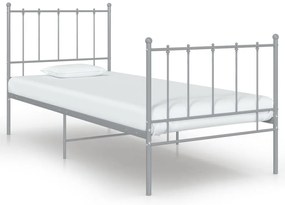 vidaXL Cadru de pat, gri, 100x200 cm, metal