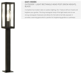 Stalp de iluminat exterior stil clasic IP44 Box H-90cm 6441-900BK SRT
