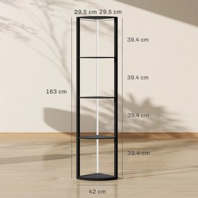 HOMCOM Lampa LED de Podea cu 5 Nivele, Reglabilă, cu Raft, Schimbare de Culori RGB, Telecomandă | Aosom Romania