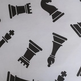 Lenjerie de pat pentru copii alb-negru din bumbac pentru pat de o persoană 140x200 cm Chess – Jerry Fabrics