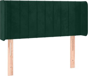 vidaXL Tăblie de pat cu aripioare verde închis 103x16x78/88 cm catifea