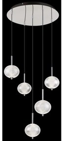 Lustră LED pe cablu Globo 16042-5HC AIDA 5xLED/6,6W/230V 3000K/4500K/6500K