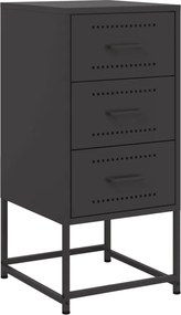 vidaXL Noptieră, negru, 36x39x59 cm, oțel