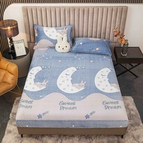 Husă de pat cu elastic, cocolino, 230x250 cm, 2 fețe de pernă, Sweet Dream