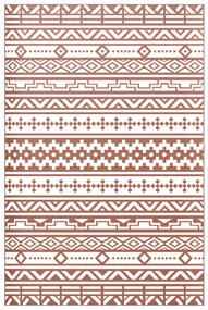 Outsunny Covor exterior reversibil 1,8 x 2,7 m, covor de sol cu model zid geometric din PP geantă de transport roșu și alb | Aosom Romania