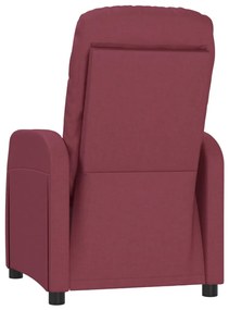 Fotoliu de masaj cu ridicare, rosu vin, material textil