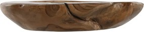 Lumânare decorativă tip ceară, stil natural rustic, culoare naturală, din ceară și lemn de tec, „Teak”