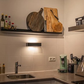 Lampa de perete dreptunghiulară de design neagră 25cm - Houx