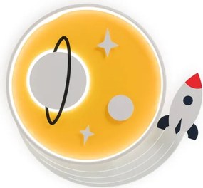 Brilagi -LED Plafonieră pentru copii STARSHIP LED/64W/230V 3000/4500/6000K galbenă