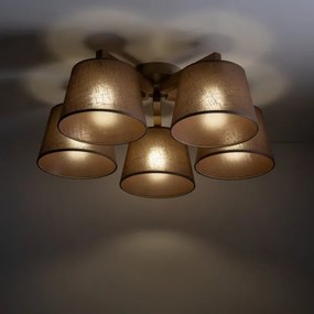 Brilagi - Lustră de tavan aplicată LATTE SABIA 5xE27/15W/230V pin/maro