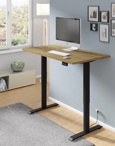 Masă PC electrică Motiva 140 (Negru + Stejar artisan). Promo -7%. 1124896