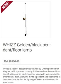 Lampa de podea tip pendul design modern WHIZZ auriu/negru