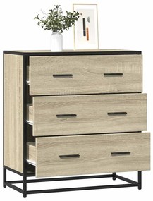vidaXL Dulap, stejar sonoma, 68x35x76 cm, lemn prelucrat și metal