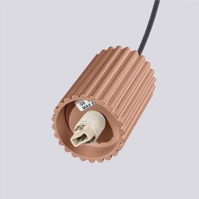 Lustră maro deschis cu abajur din sticlă ø 12 cm Orbital – Sollux