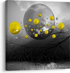 Tabloul - bile abstracte galbene (30x30 cm)