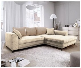 Colțar extensibil LAGOA, formă în L, cu spațiu de depozitare, dreapta, bej/maro