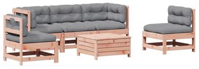 3250718 vidaXL Set mobilier de grădină cu perne, 6 piese, lemn masiv Douglas