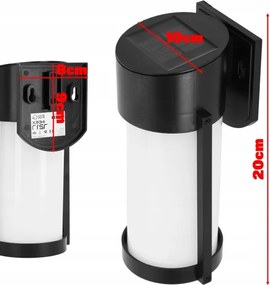 LED Lampă de perete solară LED/3,7V 300 mAh IP44 neagră