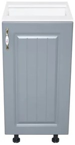 Corp inferior cu 1 usa Zebra, Alb/MDF GRI, fara blat, 40 x 82 x 50 cm