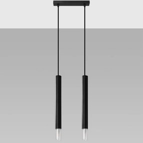 Lustră pe cablu VIZIER 2xG9/40W/230V neagră Sollux SL.0961