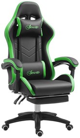 Vinsetto Scaun Gaming cu Înălțime Reglabilă, Scaun Gaming Ergonomic cu Spătar Rabatabil, 65x65x121-129 cm, Negru | Aosom Romania