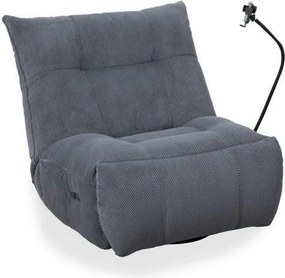 Fotoliu recliner MARCUS, gri/negru, stofa clasica/metal, 84x104x94 cm