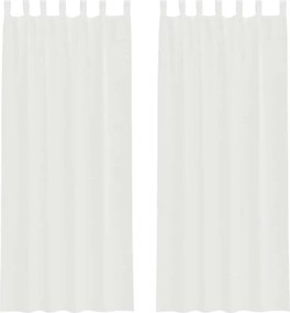 vidaXL Perdele Voile cu Bucle 2 buc Alb 140x260 cm