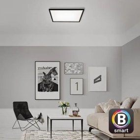 Briloner 7060-015 - Panou LED SLIM dimmabil, 22 W, 230 V, 42 x 42 cm, negru, Wi‑Fi Tuya + telecomandă