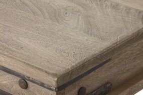 Măsuță de cafea dreptunghiulară din lemn masiv, natur, cu picioare în formă de balustru, finisaj mat, 45 x 170 x 107 cm, „Rostin” – Ethnic Collections