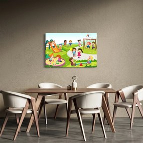Tablou cu bucuriile copiilor în nisip (90x60 cm)