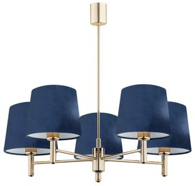 Argon 2086 - Pendul PONTE 5xE27/15W/230V albastru/alamă