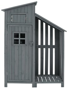 Dulap de grădină cu 2 rafturi, magazie de unelte cu spațiu de depozitare mare, 124L x 46P x 174Î cm, Gri