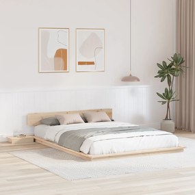 vidaXL Cadru de pat cu mese de noapte 140x200cm Lemn masiv