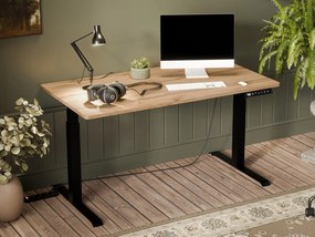 Masă PC cu Înălțime reglabilă electric Fega Long 150 (Stejar wotan + Negru) . 1103356