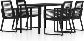 vidaXL Set de mobilier pentru grădină, 5 piese, negru