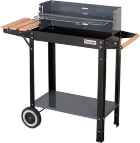 Gratar pe carbuni MasterGrill MG909, 53х27 cm, Maner transport, 2 rafturi, 2 rotite, Negru