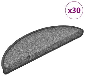vidaXL Covorașe scară 30 buc gri închis 56x17x3 cm